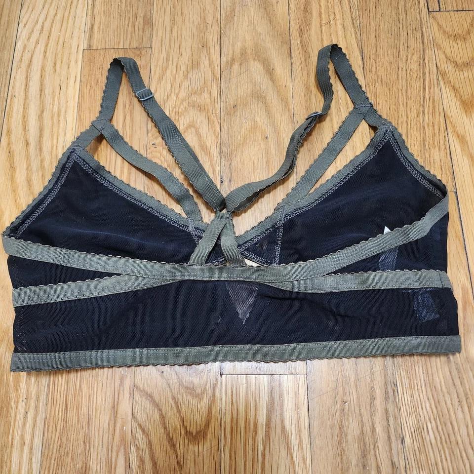 Bralette Intimately Free People negro transparente y verde militar talla XS Foto 2 de 4
