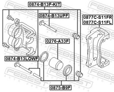 4x ✅Fits FEBEST 0874-B13F-KIT FRONT CALIPER SLIDE PIN KIT SUBARU LEG ⭐UK Seller⭐