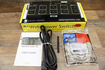 Digital Loggers Web Power Switch Pro 8-Outlet 15A Web Power Controller, Black