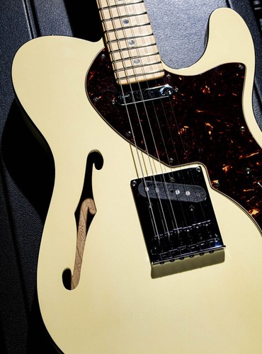 Fender American Deluxe Telecaster Thinline 2013 Used Ash White w/Hard Case - Picture 7 of 11