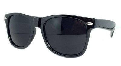 Sunglasses Classic 80 s Vintage Style Design (Black Gloss, Super Dark)R
