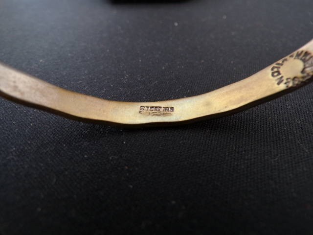 Sterling Silver Solid Bangle - Mexico? - image 3