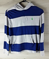 Polo Ralph Lauren Long Sleeve Gray/blue hoodie Shirt Youth M 10-12