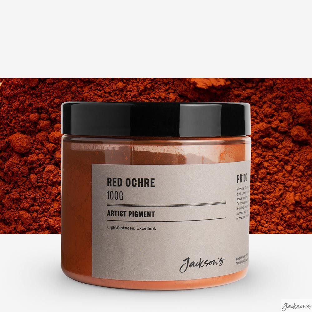 Jackson's : Artist Pigment : Red Ochre PR102 : 100g (in 200ml Jar) : Tub of H...