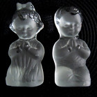 Viking  Hand Made  Clear & Frosted Glass Praying Boy And Girl Original Stickers — photo 7