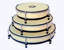 DP Music Set de Panderos - Pleneras Wood Drums with Synthetic Heads & Carry Bag