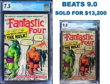 Fantastic Four 12 CGC 7.5 OWW 1963 Marvel Silver Age 1st App Incredible Hulk FF
