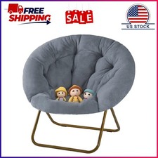 GIANNA Faux Fur Folding Saucer Chair, Comfy Lounge Chairs for Bedroom Living Roo