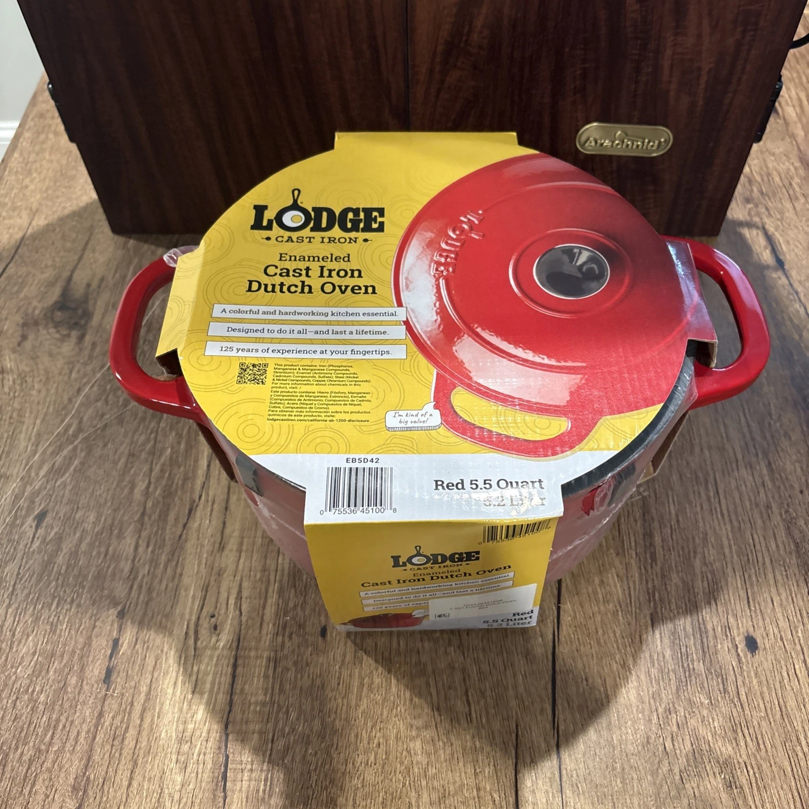 Lodge Cast Iron 5.5qt Red Enameled Dutch Oven