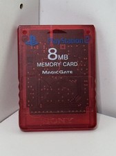 Official Sony Playstation 2 PS2 8MB Skeleton Red Memory Card SCPH-10020