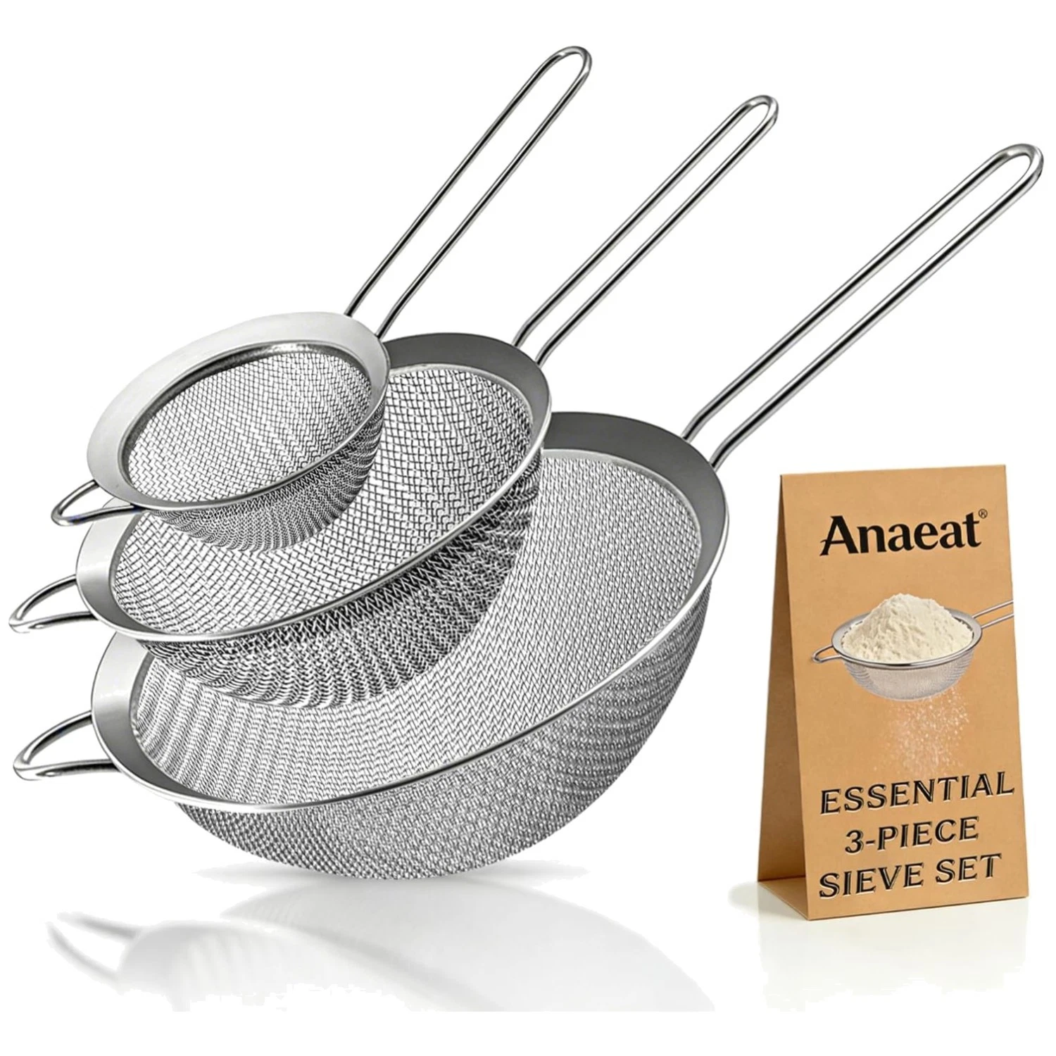 Stainless Steel Fine Mesh Strainers Set