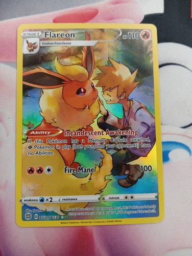 Pokemon Card Flareon TG01/TG30 Brilliant Stars Trainer Gallery Near Mint