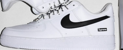 FW25 Supreme Nike Air Force 1 Low White with Black - CU9225-102