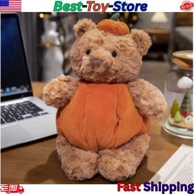 Cute Pumpkin Teddy Bear Plush Toy Soft Stuffed Animal Gift