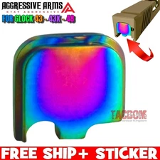 AGGRESSIVE ARMS PVD RAINBOW Rear STAINESS SLIDE END Cover plate GLOCK 43 43X 48