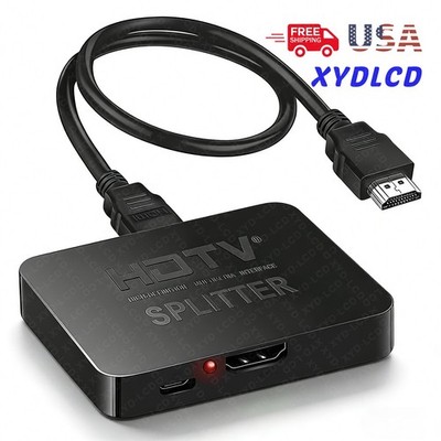 4K HDMI 2.0 Cable Splitter Switch HDTV Switcher Signal Split 1 In To 2 Out Black
