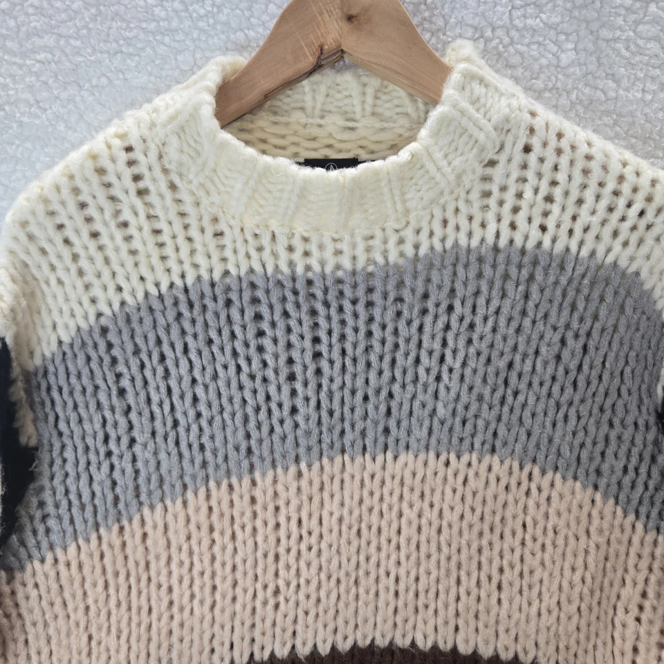 Volcom Women's XSmall Multicolor Colorblock Chunky Open Knit Sweater - Image 2 of 4