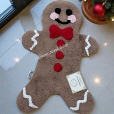 Gingerbread Bath Rug Mat 20x32  Christmas Bathroom Decor 100 Cotton New
