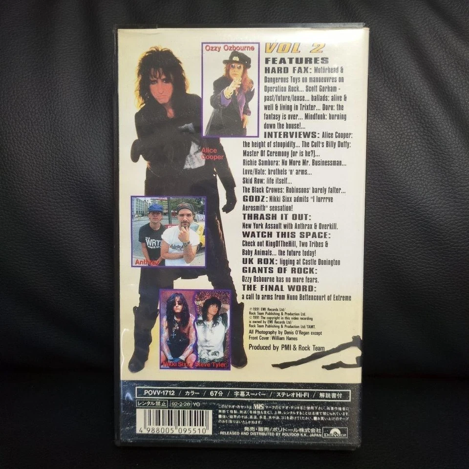 Metal Hammer Video Magazine Vol 2 1992 Japan VHS Skid Row Ozzy Outrage w/Sticker - Bild 3 von 4