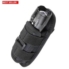 Versatile Rotating Flashlight Pouch Holder with Elastic Closure - 1000D Nylon