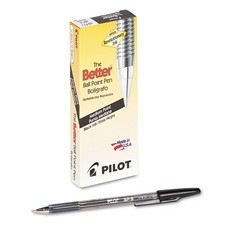 PILOT The Better Ball Point Pen Refillable Ballpoint Stick Pens, Medium Point, B