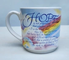 Vintage Carlton Cards "Hope" w/a Poem Mug - Art by Raymond Medici - Coffee/Tea
