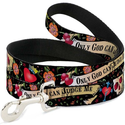 Dog Leash Only God Can Judge Me Black