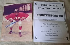 ROOSEVELT ROSEY BROWN Autograph New York Giants HOF Signed Auto 8x10 w/ COA