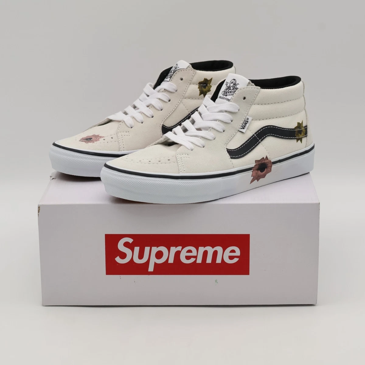 Supreme x Nate Lowman x Vans Skate Grosso Mid Cream for sale | eBay