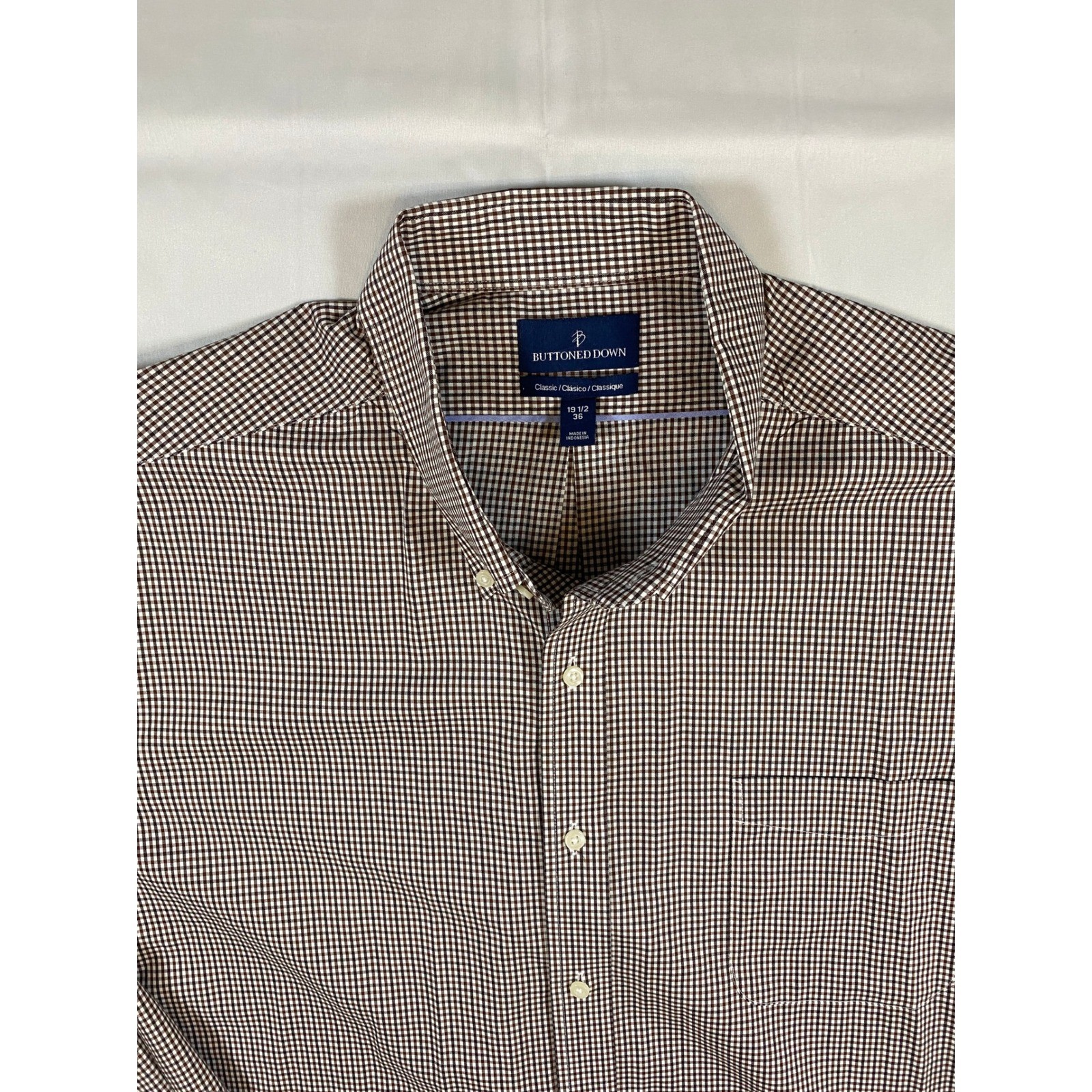 Buttoned Down Mens Gingham Check Long Sleeve Butt… - image 3