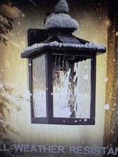 Solar Wall Lantern with Replaceable Bulb, Outdoor Hanging Solar Light