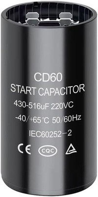 430-516 uf MFD 220 250 VAC Round Start Capacitor 50 60 Hz CD60 Motor Well Pump