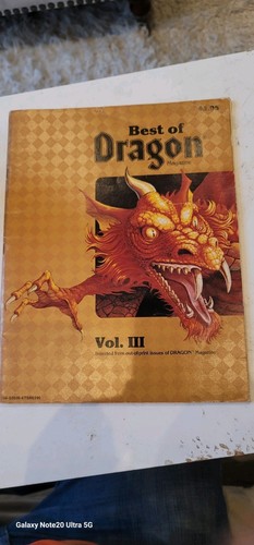 TSR Best of Dragon Magazine Volume III Three Dungeons Dragons 1982 Red Gygax Vtg - Picture 1 of 14