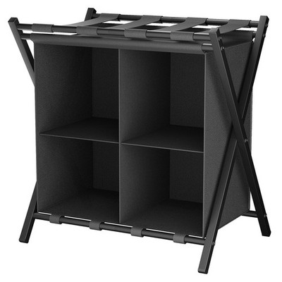 Folding Metal Luggage Rack, Luggage Rack with Storage Rack, Carry...