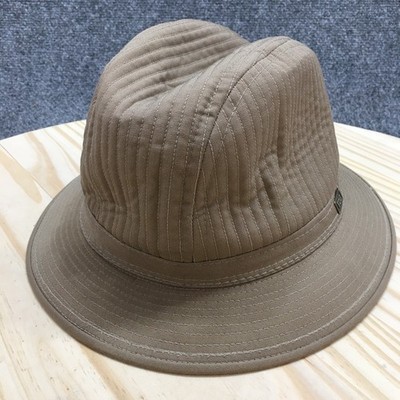 London Fog Fedora Hat Unisex Brown Medium Fitted Round Brim Vintage Rain 