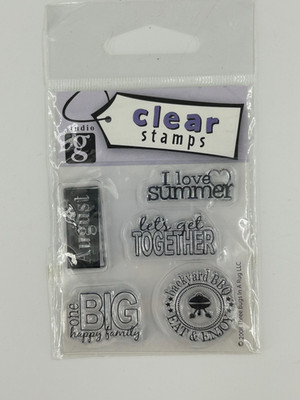 Studio G Clear Stamps August Get Together Invitation I Love Summer Backyard BBQ