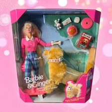 Barbie & Ginger Doll Pet Dog of Barbie Doll 1997 w/ Accessories Mattel #17116 