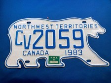 1983 NORTHWEST TERRITORIES  LICENSE PLATE  CV2059 -  1985 STICKER