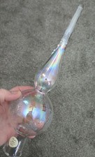 Vintage Princess House Crystal "Snowflakes" Christmas Tree Topper Finial 11"