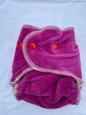 Loveybums Medium Magenta Organic Velour Diapers With Snaps . Fit 9-22 lbs.