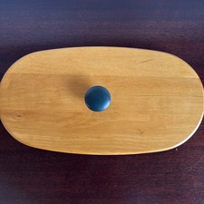 Longaberger Holzdeckel länglich mit grünem Knopf 12,5"