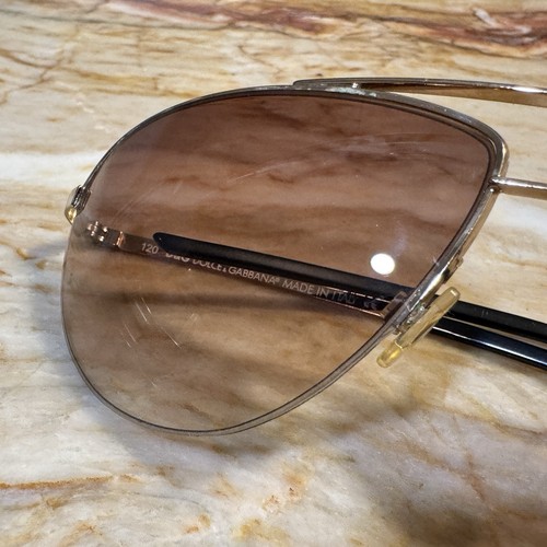 Occhiali da sole aviatore D&G Dolce & Gabbana 2166 772 oro rosa 64 mm Italia con custodia - Foto 7 di 19