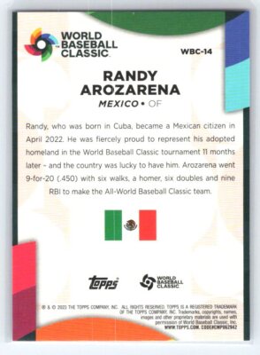 2023 Topps Randy Arozarena #WBC-14 World Baseball Classic Mexico