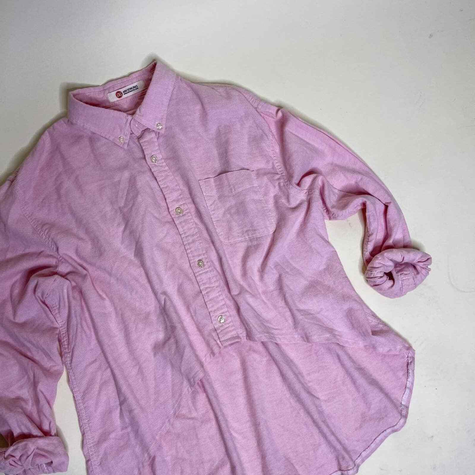 Ark Reworks Pink Button Down Cropped Oversized Sh… - image 2