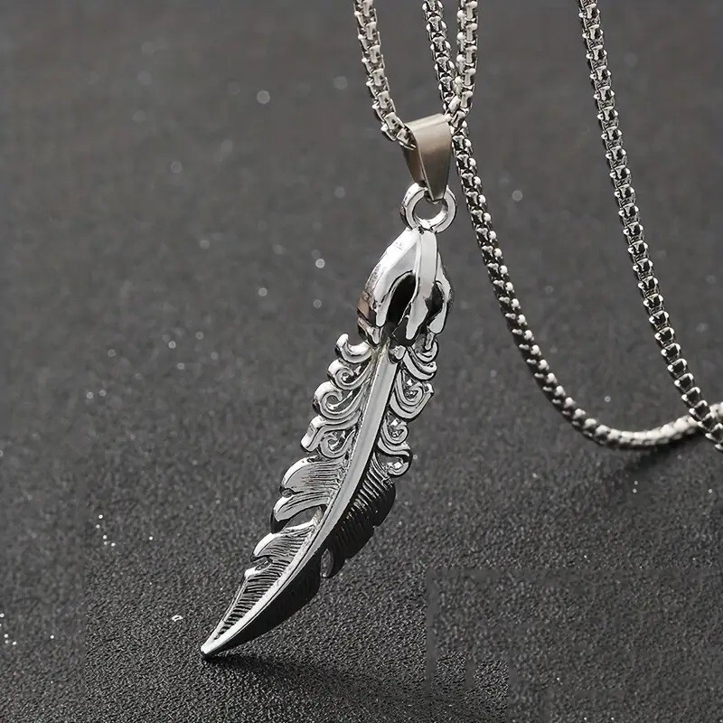 Collana Con Ciondolo Piuma D'Aquila/Falco – Argento 925 Sterling – Turtleland
