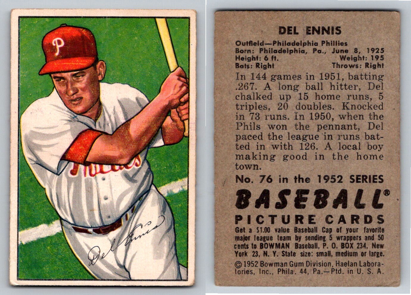 1952 BOWMAN Baseball - Complete Your Set (1-252) - Set Break - U Pick & Save - Picture 69 of 248