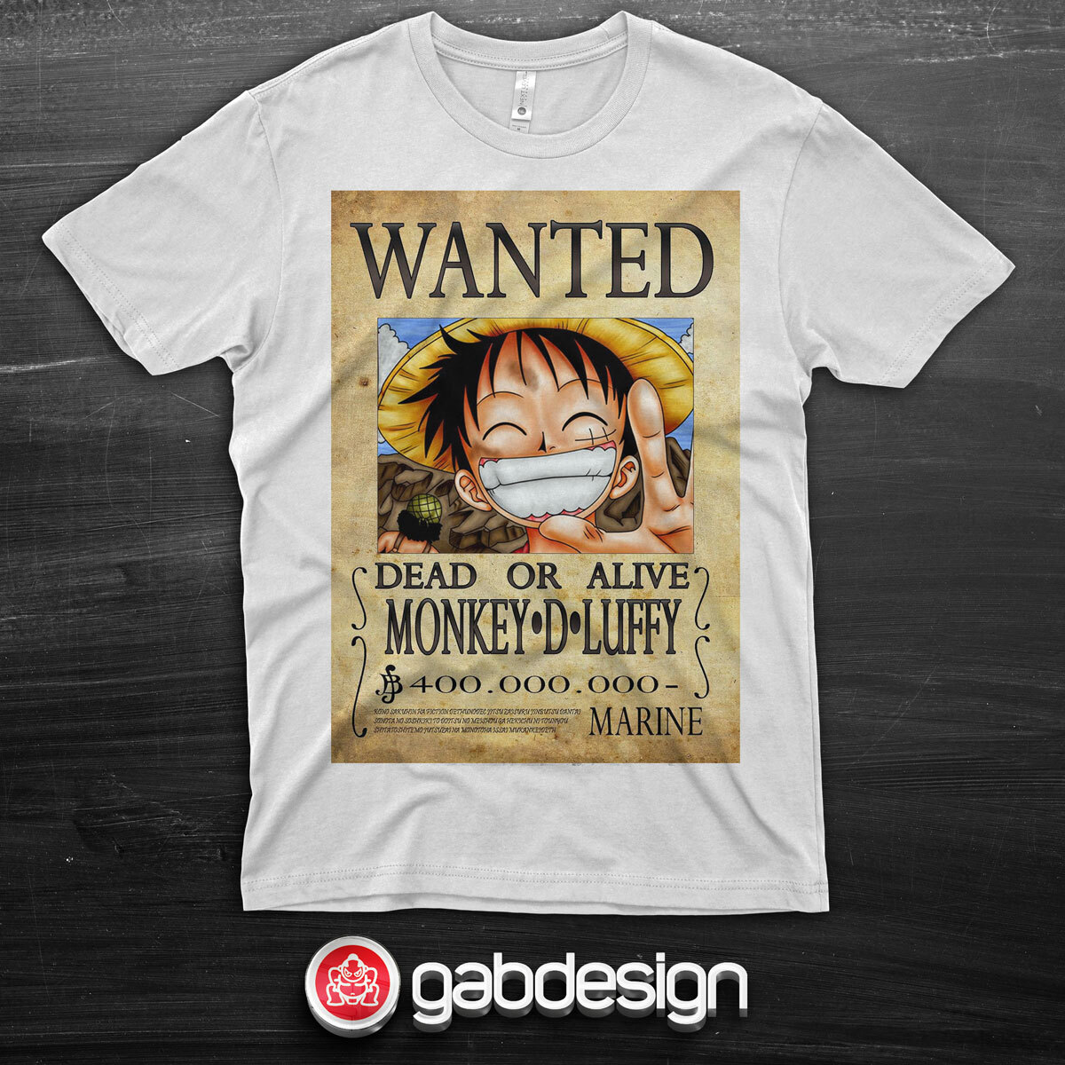 T-shirt Wanted One Piece Poster - 100% cotone
