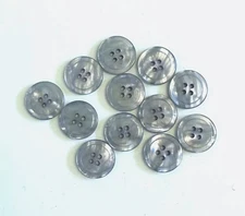 24 Buttons Pearlized Blue Gray Plastic 4-Hole Sew Through Sewing 20 mm BL11