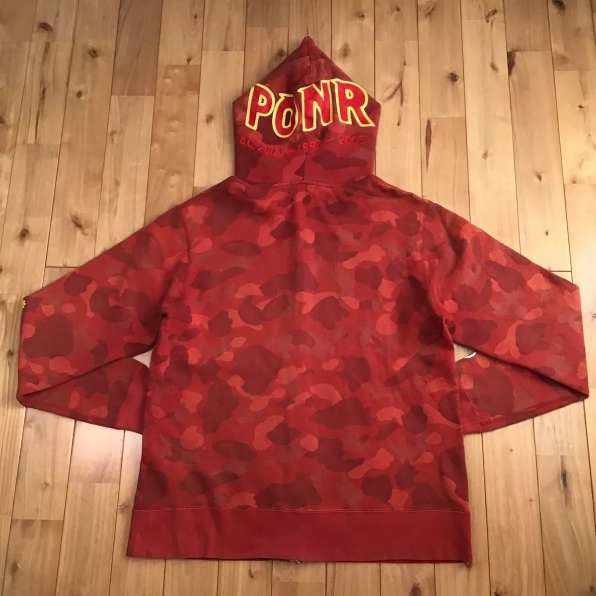 BAPE Jacquard Camo Shark full zip hoodie Red camo A Bathing Ape Size XL
