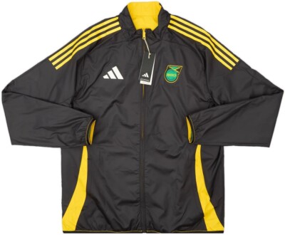 NEW MEN'S ADIDAS JAMAICA JFF REVERSIBLE SOCCER TRACK JACKET ~SIZE